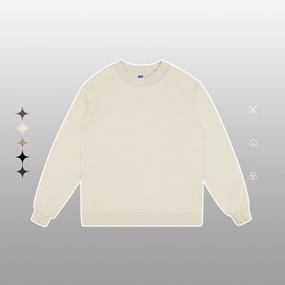 Unisex Heavy Terry Solid Color Loose Round Neck Sweatshirt and Sweatpants - ChoreGirl