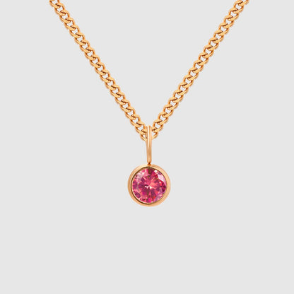 Unisex Stainless Steel Necklace With Diamond Birthstone Pendant - ChoreGirl