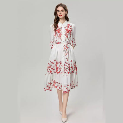 Women's Elegant Long Sleeve Shirt Dress - ChoreGirl