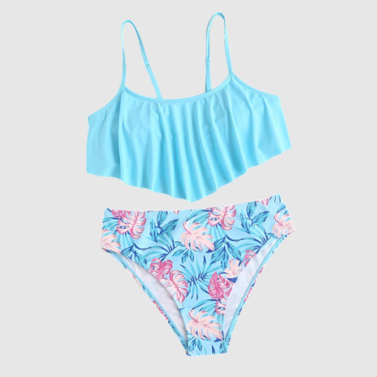 Girls Cute Light Blue Swimsuit - ChoreGirl