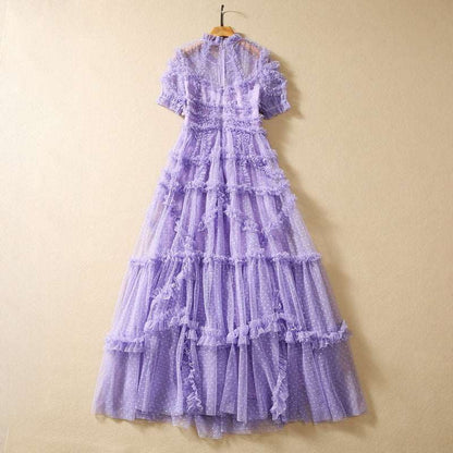 Women's Lace Dot Mesh Swing Dress - ChoreGirl