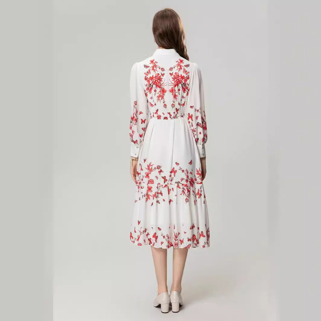 Women's Elegant Long Sleeve Shirt Dress - ChoreGirl