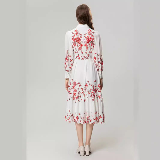 Women's Elegant Long Sleeve Shirt Dress - ChoreGirl