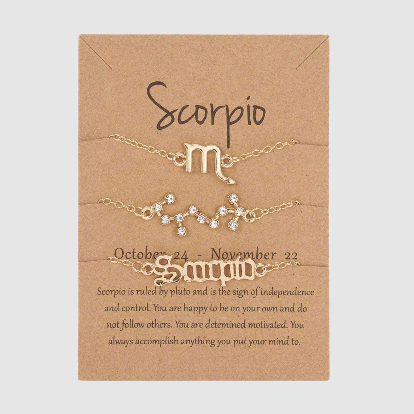 Astrological Sign Three-piece Bracelet Set - ChoreGirl
