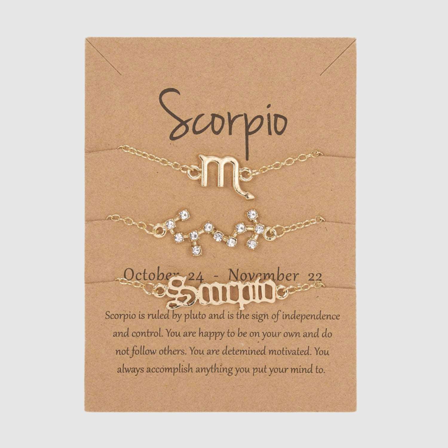 Astrological Sign Three-piece Bracelet Set - ChoreGirl