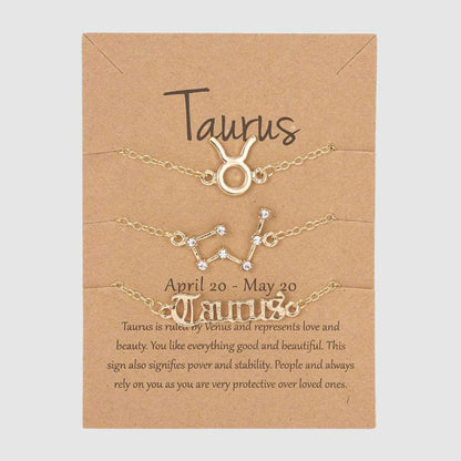 Astrological Sign Three-piece Bracelet Set - ChoreGirl