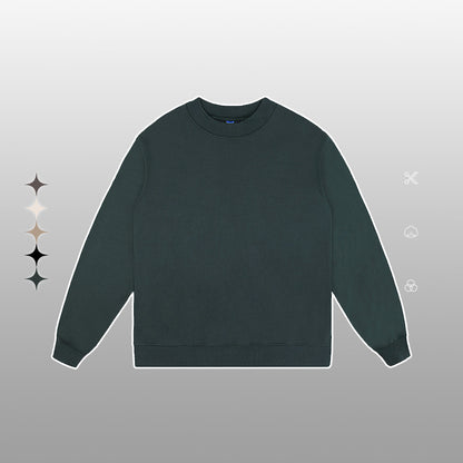 Unisex Heavy Terry Solid Color Loose Round Neck Sweatshirt and Sweatpants - ChoreGirl