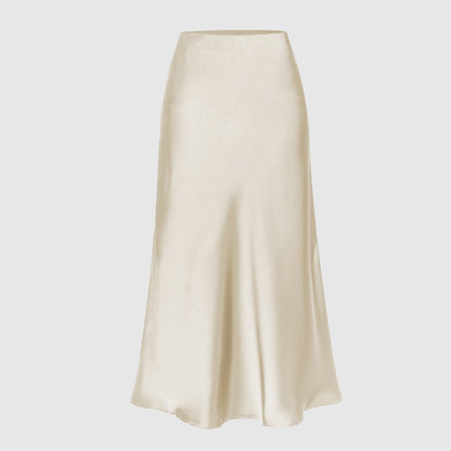 Women's Elastic Waist High Waist Mid-length Skirt - ChoreGirl