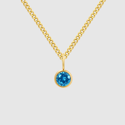 Unisex Stainless Steel Necklace With Diamond Birthstone Pendant - ChoreGirl