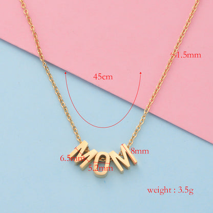 Women's Mirror Fine Throw MOM Letter Pendant Necklace - ChoreGirl