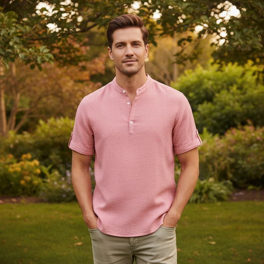 Men's Solid Color Short Sleeve Shirt