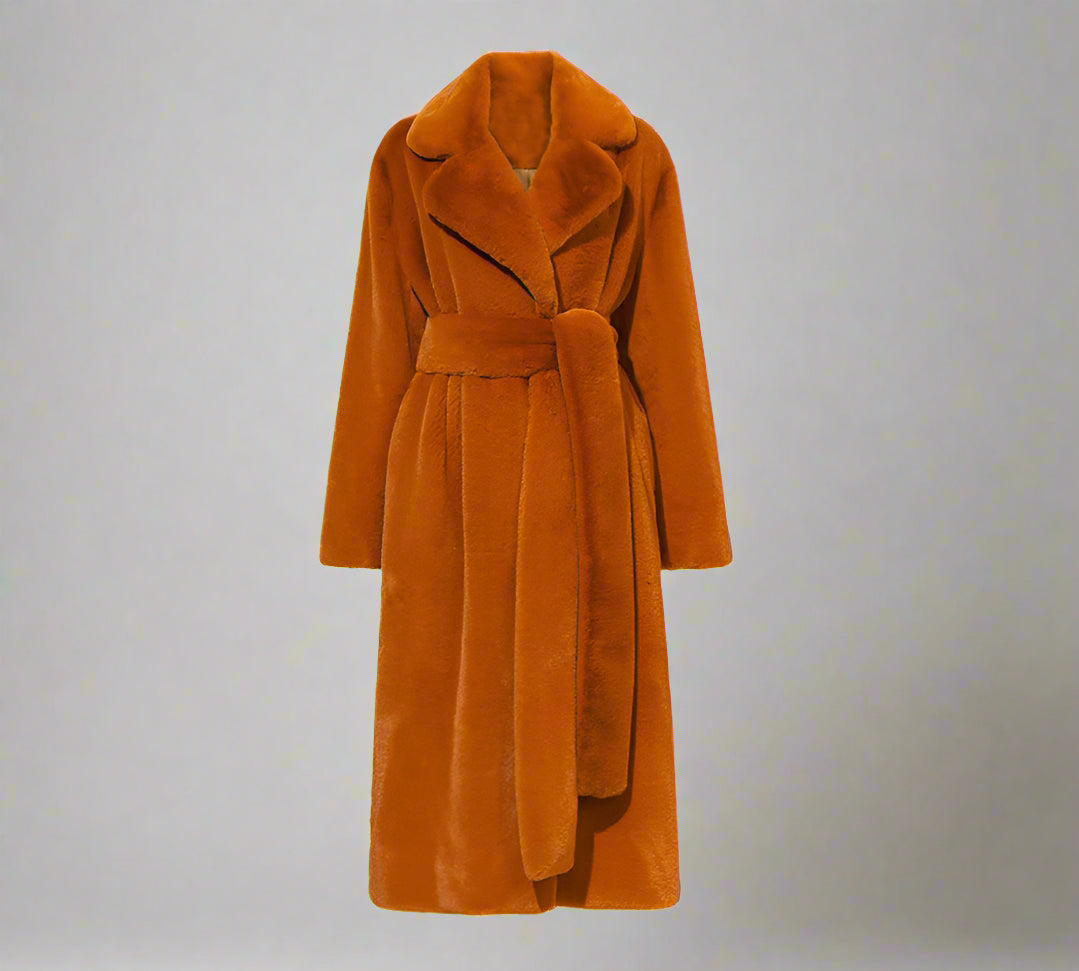 Orange robe coat on a white background