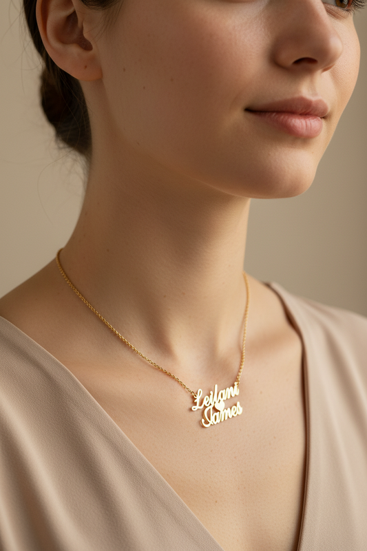 Personalized Name Necklace - Custom Stainless Steel Pendant