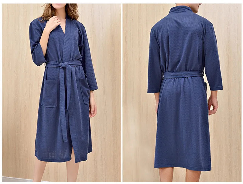Unisex Couples Matching Mid-Sleeve Robe - ChoreGirl