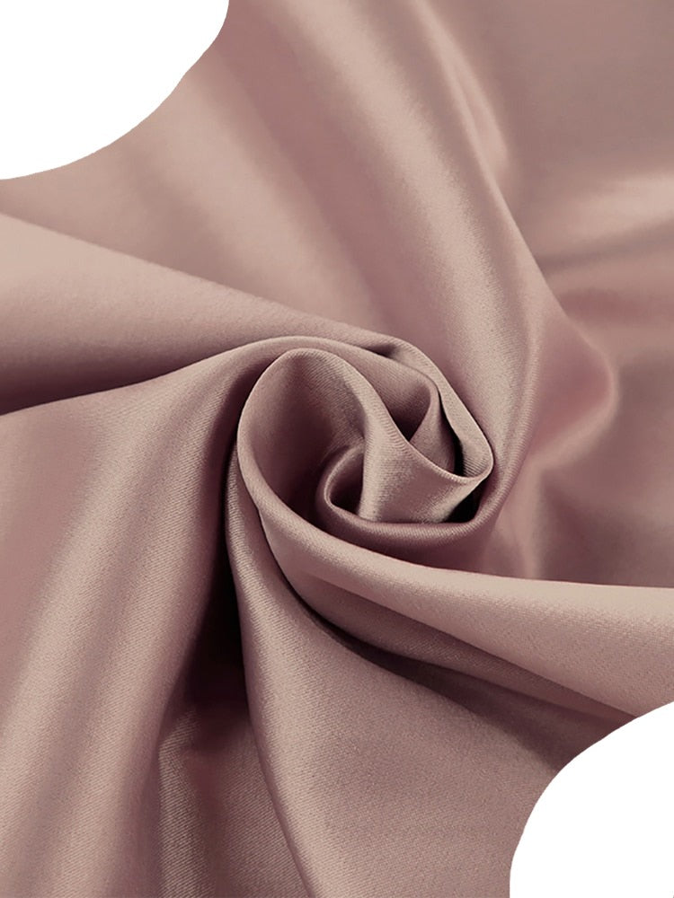 Women's Elegant Single Breasted High Waist Satin Long Dress - ChoreGirl