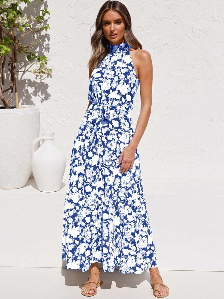 Women's Casual Long Strapless Sundress - ChoreGirl