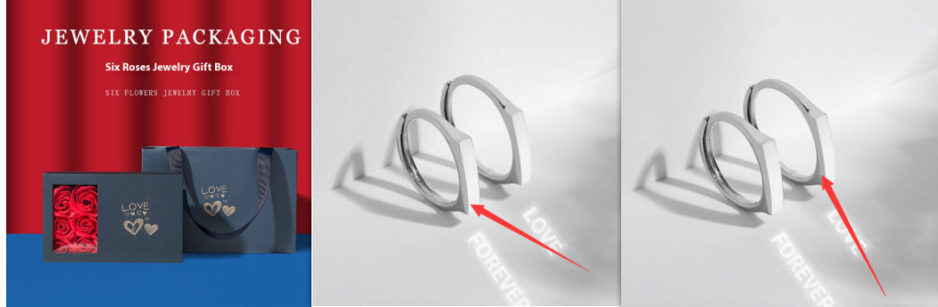 S925 Sterling Silver Light Reflect Surprise Love Hidden Message Couples Ring - ChoreGirl