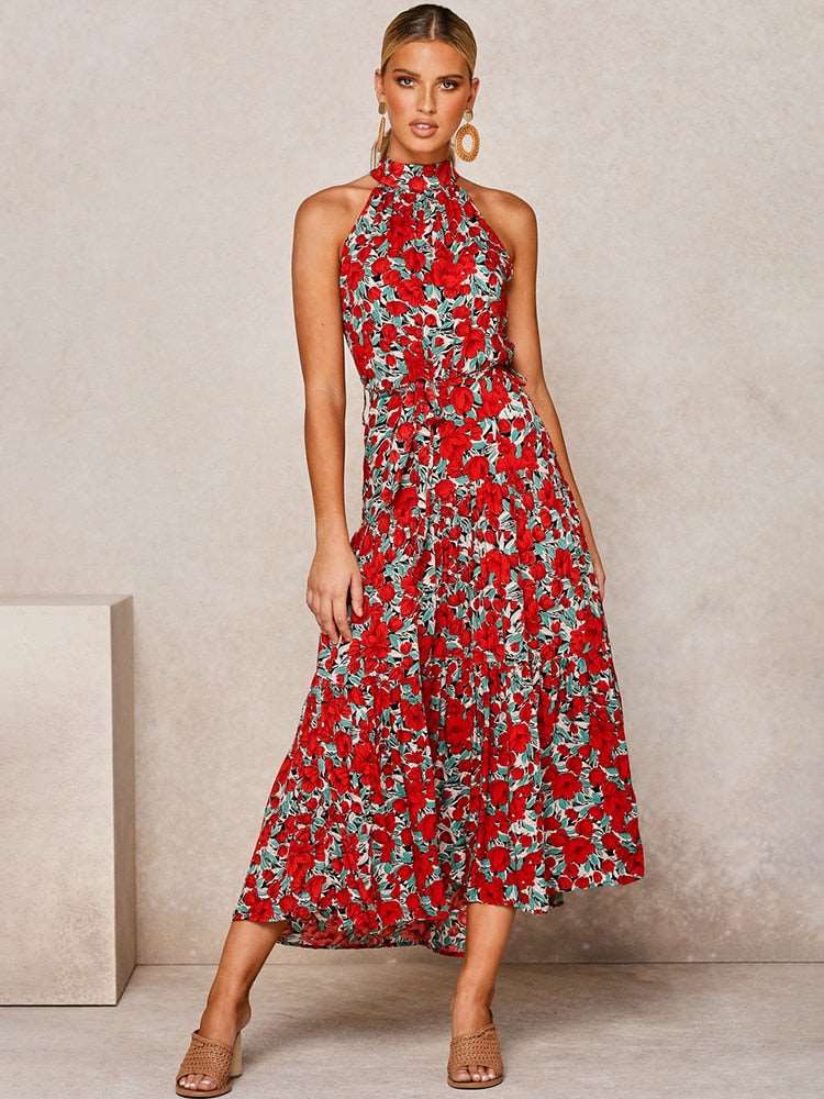 Women's Casual Long Strapless Sundress - ChoreGirl