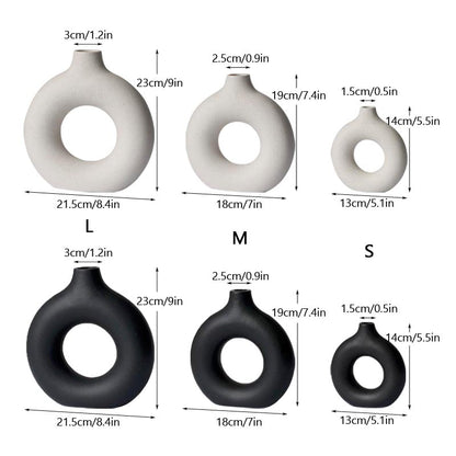 Circular Hollow Ceramic Vase - ChoreGirl