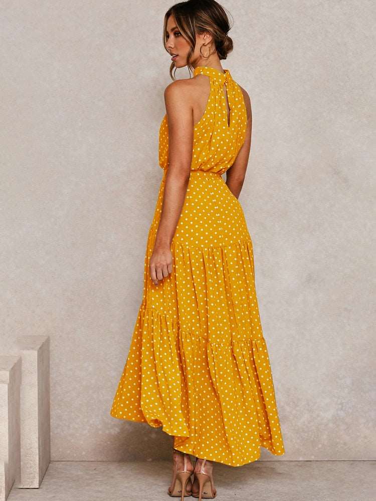 Women's Casual Long Strapless Sundress - ChoreGirl