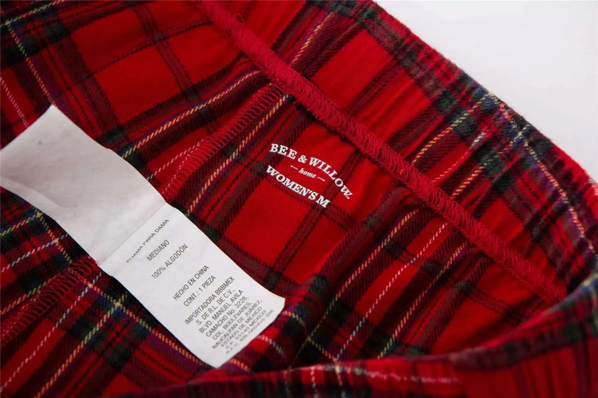 Unisex Couple Red Plaid Loose Long Sleeves Flannel Pajamas Set - ChoreGirl