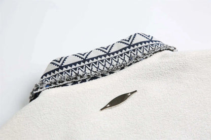 Unisex White Ethnic Pattern Jacket - ChoreGirl