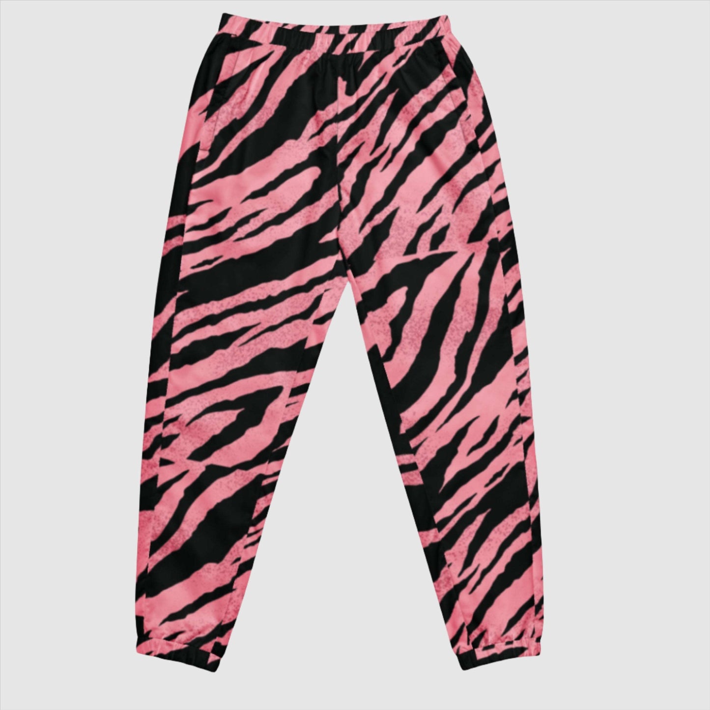 Custom Unisex Pink Tiger Pattern Track Pants | PERSONALIZED - ChoreGirl