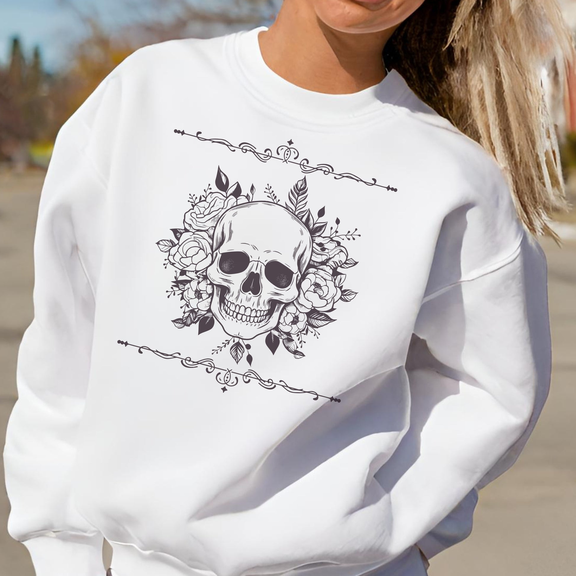 Custom Unisex Vintage Skull Heavy Blend Crewneck Sweatshirt | PERSONALIZED - ChoreGirl