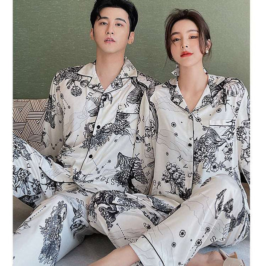 Unisex Casual Soft Couples Pajamas Set - ChoreGirl