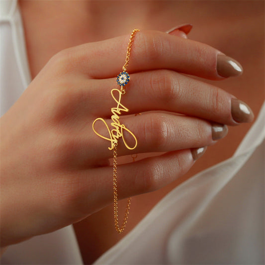 Unisex Good Luck Charm and Personalized Name Handmade Bracelet - ChoreGirl