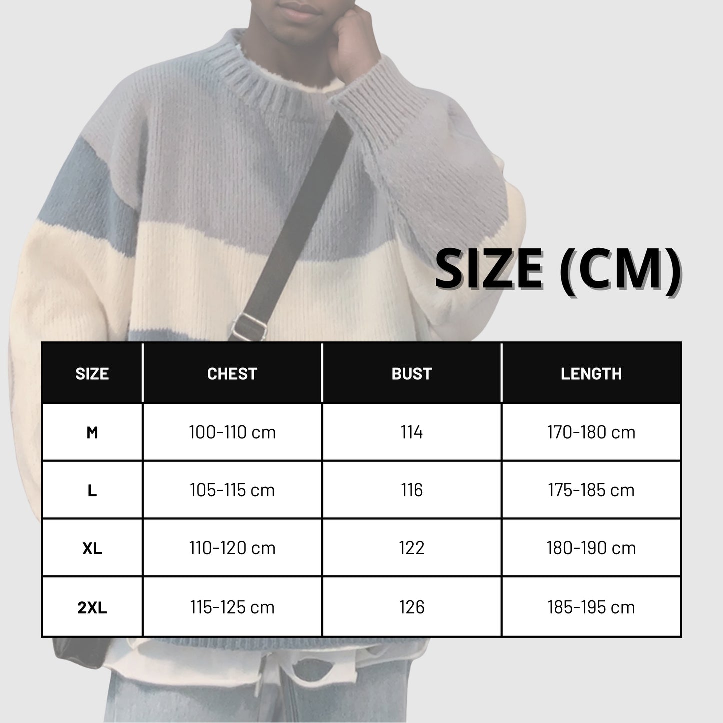 Unisex Patchwork Sweater - Color Block Striped Knit Pullover