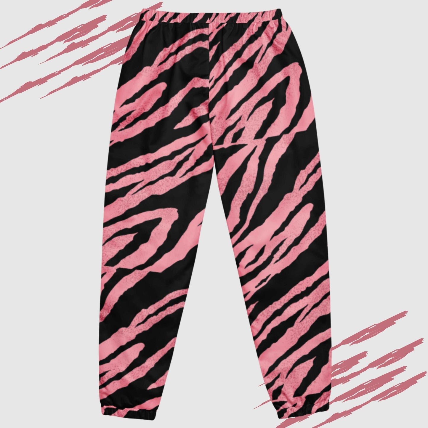 Custom Unisex Pink Tiger Pattern Track Pants | PERSONALIZED - ChoreGirl