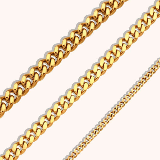 Unisex Simple Cuban Link Chain Gold Bracelet - ChoreGirl