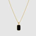 Unisex Simple and Elegant Rectangular Pendant Titanium Steel Necklace