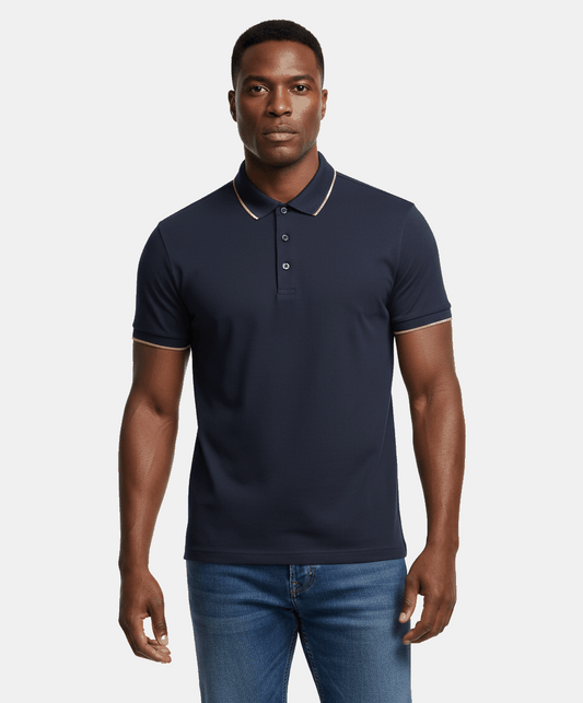 Men's Solid Color Mulberry Silk Short Sleeve Polo Shirt