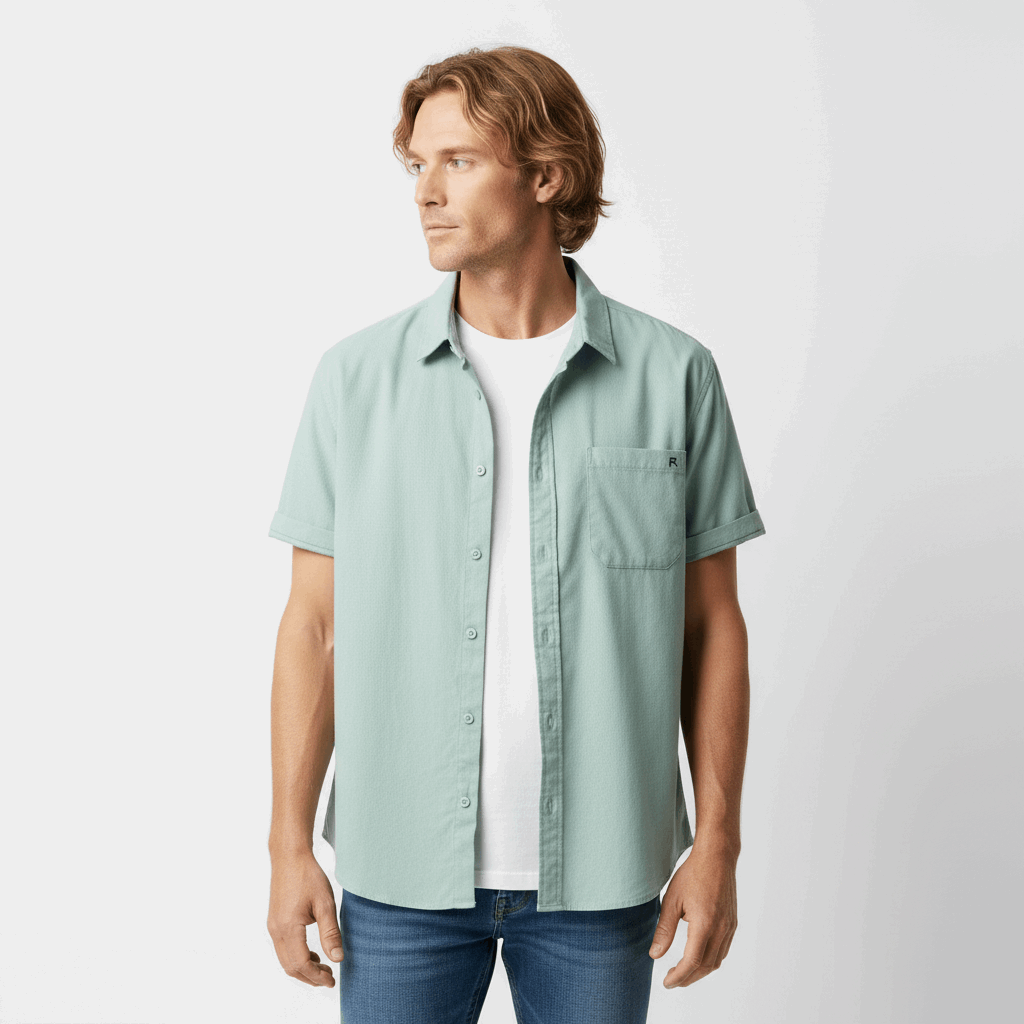 Men's Casual Pure Cotton Short Sleeved Shirt