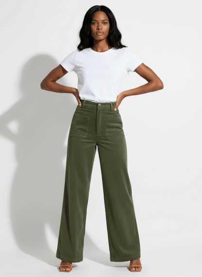 Women's Retro Corduroy Straight-leg Loose Trousers