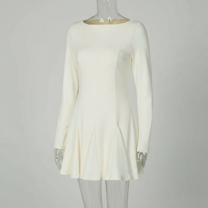 White long-sleeve dress on a white background