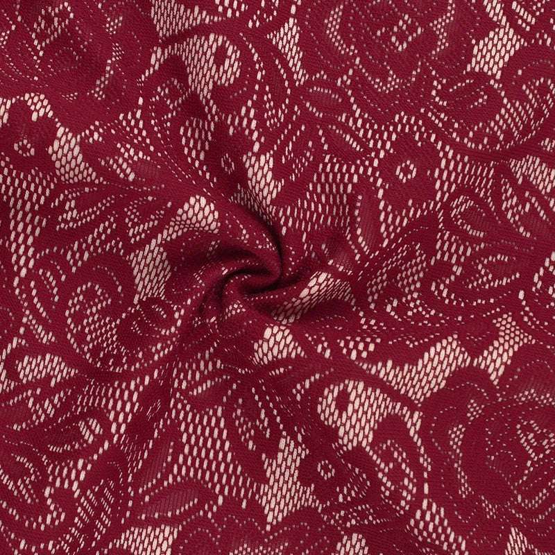Women's Burgundy Wine Halter Lace Maxi Dress - ChoreGirl
