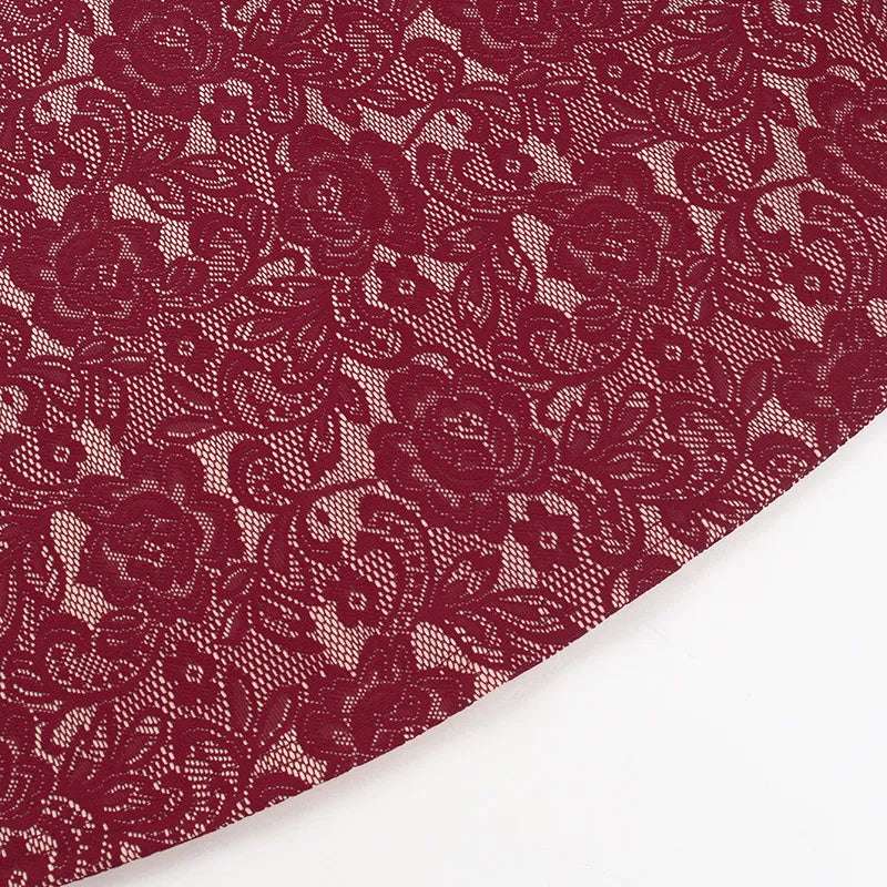 Women's Burgundy Wine Halter Lace Maxi Dress - ChoreGirl