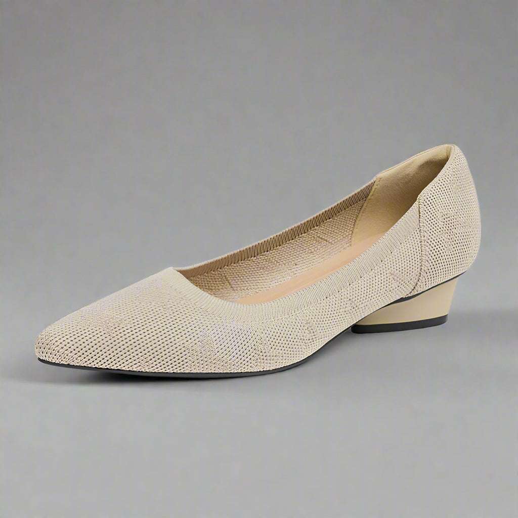 Women's Casual Comfortable Flat Sculptural Heel Pointed Toe Knit Fabric Shoes - ChoreGirl