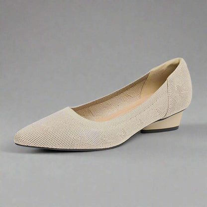 Women's Casual Comfortable Flat Sculptural Heel Pointed Toe Knit Fabric Shoes - ChoreGirl