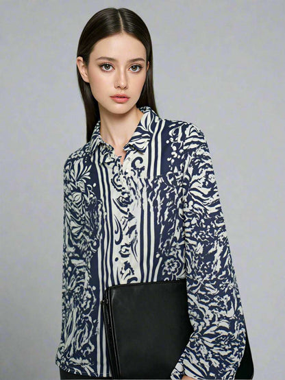 Women's Casual Silk Satin Texture Shirt - ChoreGirl