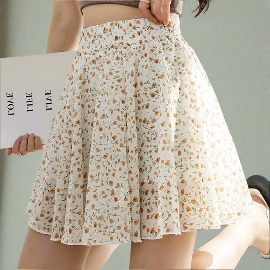 Women's Chiffon Floral Mini Skirt - ChoreGirl