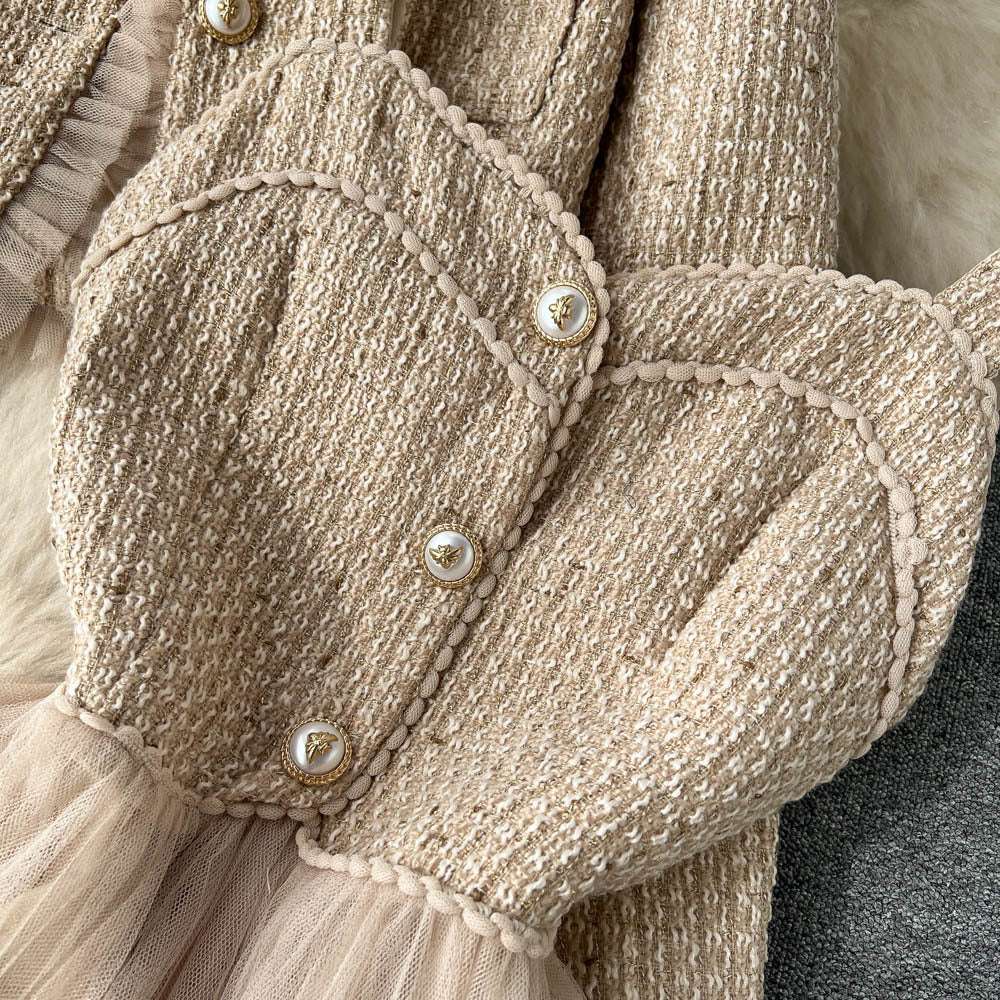 Women's Elegant Short Cardigan and Pleated Dress Outfit Set - ChoreGirl