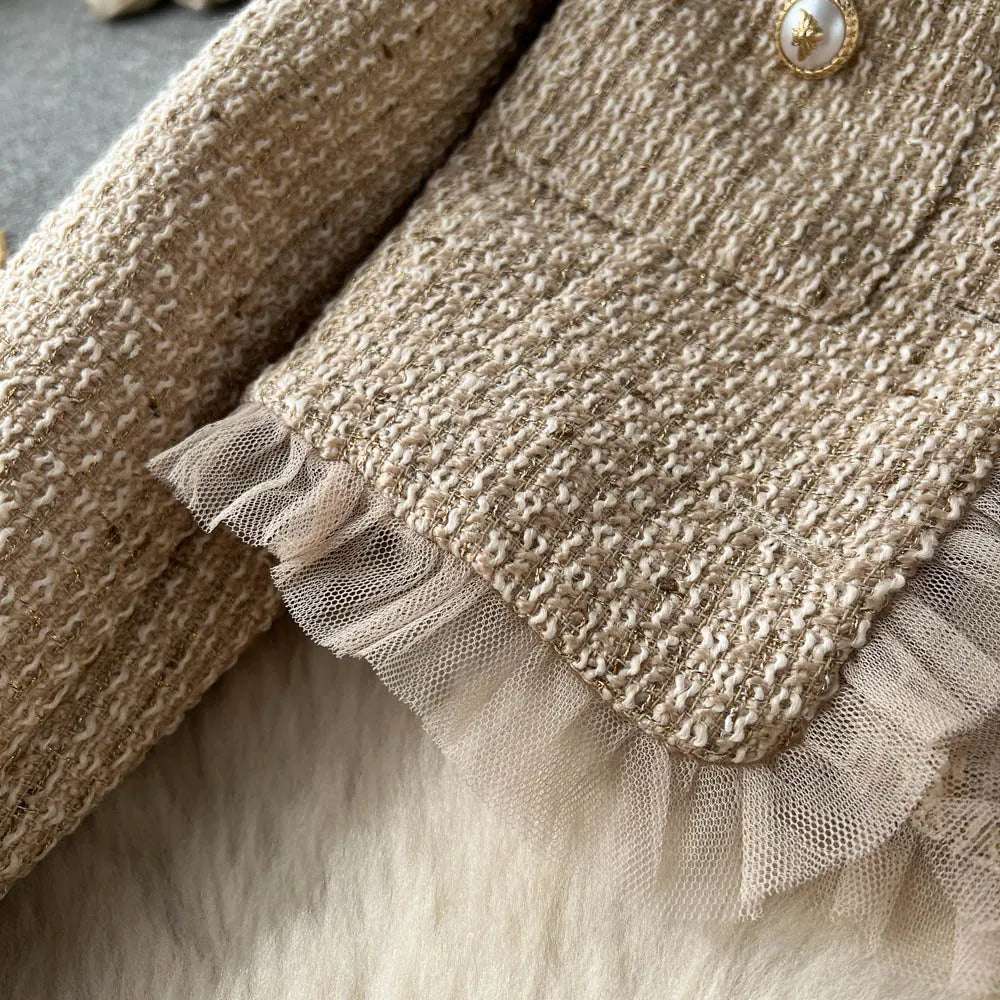 Women's Elegant Short Cardigan and Pleated Dress Outfit Set - ChoreGirl