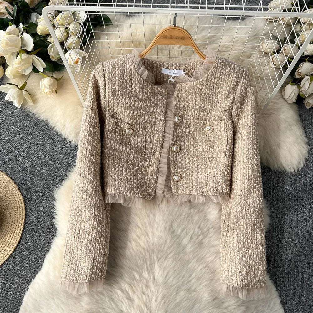Women's Elegant Short Cardigan and Pleated Dress Outfit Set - ChoreGirl