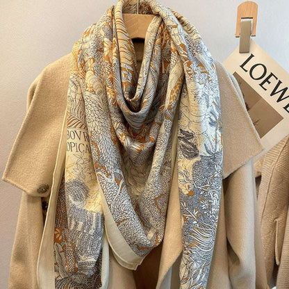Women's Elegant Square Shape Wool Scarf - ChoreGirl