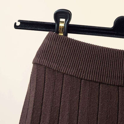 Women's High Waist Thickened Mid-length A- Line Pleated Skirt - ChoreGirl