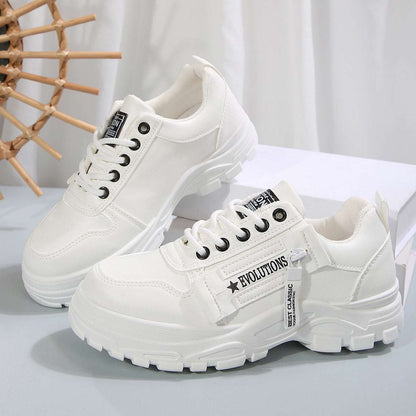 Women's Lace-Up Thick-Sole Chunky Sneakers - ChoreGirl